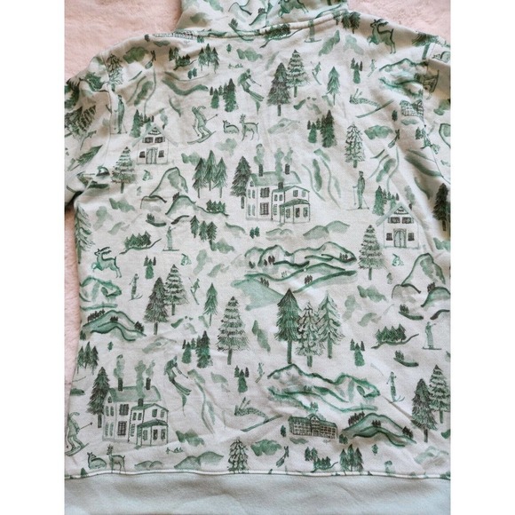 NWT Hill House The Allie Zip- Up Hoodie Sweatshirt in Ski Chalet Print Size S - Picture 9 of 12